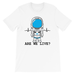 1335 "Are We Live?" AstroKnot Tee (White/Blue) - 1335 Are We live?