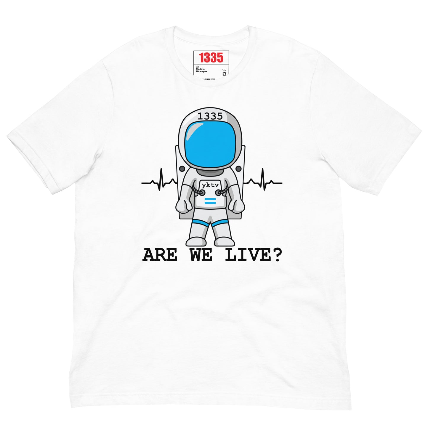 1335 "Are We Live?" (White/Blue)