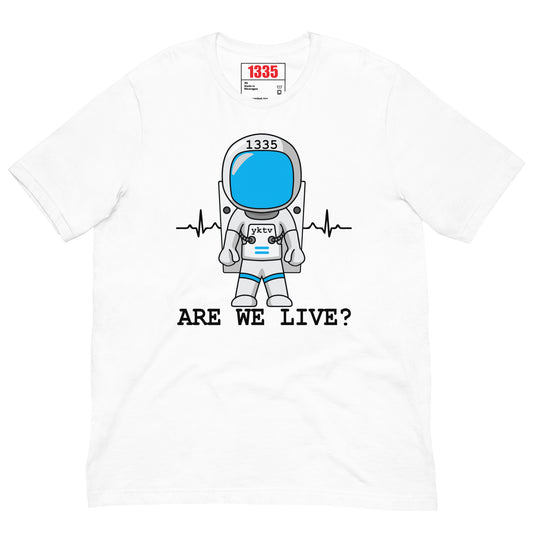 1335 "Are We Live?" (White/Blue)