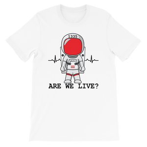 1335 "Are We Live?" AstroKnot Tee (White/Red) - 1335 Are We live?